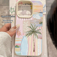 Nouvelle Coque de Téléphone Portable en TPU Style Vacances, Étui en Cuir Tendance, Coque Arrière pour iPhone 16 15 17 Air 18 Pro Max