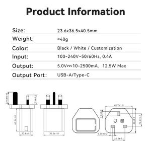 Merryking 3 Pin UK Plug 5v 1a 2.1a 5v 0.75a Usb Charger 5volt 1amp avec UKCA CB CE Certified - Product Image 6