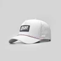 Casquette de baseball et de golf sportive 5 panneaux en tissu Dobby éponge avec logo en patch de caoutchouc personnalisé de haute qualité, imperméable, avec cordon – Échantillons en gros