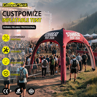 Tente de réception gonflable ODM/OEM, personnalisable pour exposition, stand de salon professionnel, en polyester 600D, imperméable, résistant aux UV, durable et portable