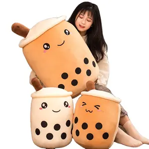 24/35/50/70cm Cute Soft Stuffed Squishy Boba Milk Tea Plush Pillow Toys Smiley Bear Bubble Milk Tea Kawaii Boba Plushies