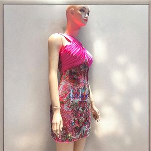 Vestido de Seda con Mangas Regulares para Mujer, Decoración de Pedrería de Alta Gama, Cómodo, Transpirable, Elegante y Lujoso para Fiestas de Invierno - Product Image 2