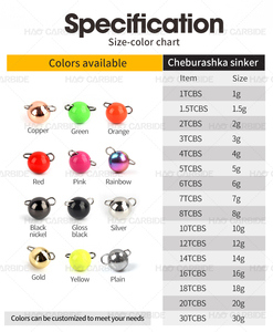 0.3g 0.5g 0.7g Tungstène Cheburashka Cheb Poids de pêche sans plomb - Product Image 2