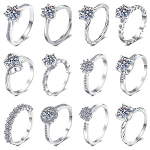 Anillo <span class=keywords><strong>de</strong></span> Moissanita Exquisito al por Mayor del Fabricante, Plata <span class=keywords><strong>de</strong></span> Ley 925, Joyería Fina, Anillo <span class=keywords><strong>de</strong></span> Boda <span class=keywords><strong>de</strong></span> Lujo para Mujer - Product Image 2