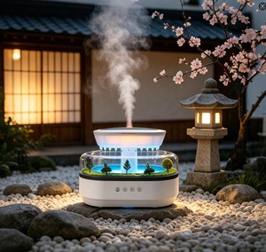 Humidificador de Nube con Efecto de Lluvia, Humidificador Ultrasónico con <span class=keywords><strong>Música</strong></span> y Micropaisaje, Difusor de Lluvia de 250ML, Difusor de Aceites Esenciales - Product Image 5