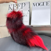 Queue de renard teintée pour femmes, pour chaussures, pendentif de sac en peluche, bottes, décoration de porte-clés personnalisée, argent