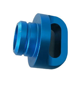 Conector de rosca escalonada de aluminio anodizado azul, mecanizado CNC personalizado, con ranura ovalada para piezas de automatización de motocicletas - Product Image 2