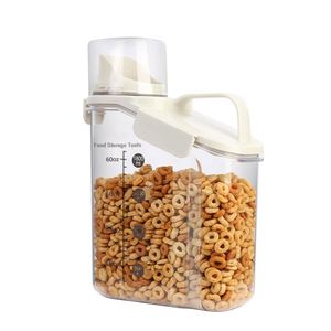 Contenedor de Almacenamiento de Alimentos a Granel de Plástico PP de 2800/1600 ml, Tanque Transparente para Granos, Dispensador de Arroz y Cereales con Anillo de Sellado de Silicona - Product Image 1