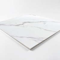 Carrelage de sol en porcelaine blanc brillant 800x800mm avec élégante veine de marbre gris doré, carrelage émaillé poli pour salon moderne
