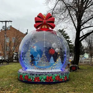 热卖透明圣诞充气雪球带发光二极管灯弹跳屋户外展示