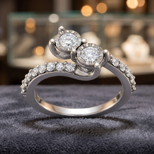 คอลเลกชันเจ้าสาวแหวนเพชรธรรมชาติสีทอง18KT เครื่องประดับที่สง่างามสำหรับงานหมั้นและงานแต่งงาน - Product Image 1