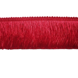 2 inch Red Rayon ruche và cắt chainette rìa vải & dệt nguyên liệu>>Textile Accessories - Product Image 1