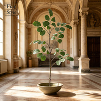 Ranting Daun Fiddle Leaf Fig Buatan 6 kaki, Daun Berumbai, untuk Dekorasi Vas Rumah, Pernikahan, Thanksgiving, Natal
