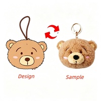 Porte-clés en peluche douce personnalisable, motif animaux de dessin animé, style pantoufle, fabricant de porte-clés en peluche rembourrés