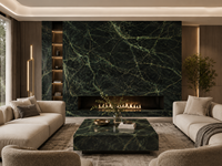 Dalles de marbre vert Fendi pour plans de travail de cuisine, dessus de meubles de salle de bain, dessus de tables à manger, tables consoles, bureaux et lavabos