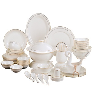Service de table en céramique Jingdezhen pour hôtel, vaisselle en porcelaine fine, assiettes, plats, service de table en céramique Phnom Penh, bols en céramique - Product Image 5