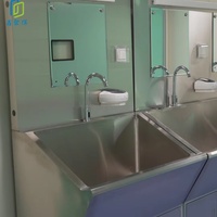 Évier de lavage des mains pour hôpital en acier inoxydable 304 avec capteur infrarouge sans contact, égouttoir et bassin en acrylique 40L