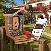 Comedero Inteligente para Pájaros con Cámara 4K, Reconocimiento IA, Energía Solar y Transmisión en Vivo para Observación de Aves en el Jardín