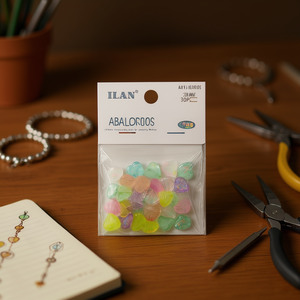 Ilan Abalorios Cuentas acrílicas en forma de corazón de 10 mm iridiscentes para hacer joyas, 30 piezas - Product Image 2