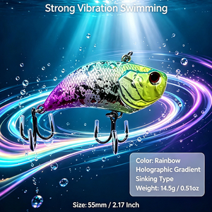 Vente en gros de leurres artificiels durs VIB Crankbait de 55 mm et 14,5 g, adaptés aux chubs et aux bass. - Product Image 1