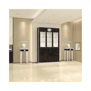 cosmetic modern design glass acrylic watch cell phone mobile wig jewelry display cabinet showcase