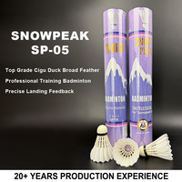 Volant de badminton SNOWPEAK SP-05 en plumes de canard Cigu de qualité supérieure, 2 couches de liège, vol stable pour entraînement et tournois de club