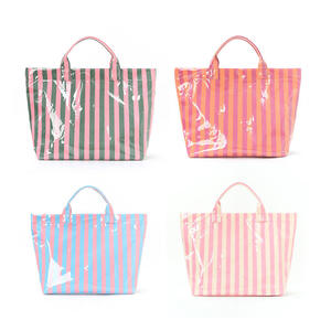 Bolsa de Mano de Gran Capacidad para Mujer, Elegante, Ligera, Impermeable, de PVC, con Asa para el Hombro, a Rayas, para Viajes, Compras y <span class=keywords><strong>Moda</strong></span> - Product Image 2