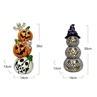 Kunden spezifische Halloween Kürbis Laterne LED Innendekoration mit gruseligen Ornamenten und leuchtendem Logo Solar Ornamente
