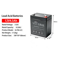 Batterie au plomb régulée par valve 6V 7Ah, 12V 7Ah 12Ah pour voiture électrique pour enfant, pulvérisateur, haut-parleur extérieur, lumière d'urgence