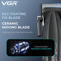Tondeuse à cheveux professionnelle sans fil VGR V-640, 7000-9000 tr/min, tondeuse professionnelle pour hommes
