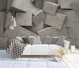 ZHIHAI 3D abstrait espace géométrique fond mur concepteur européen papier peint coton impression tissu mur Mural - Product Image 3
