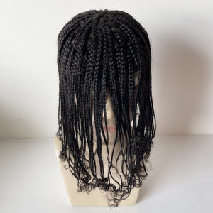 Protesi Capillare Lunga da <span class=keywords><strong>Uomo</strong></span> Traspirante in Pizzo Completo 100% Capelli Umani Indiani Parrucca Toupee con Trecce Cornrow - Product Image 6