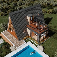 Maison de vacances préfabriquée de luxe moderne en forme de triangle de 20 pieds, installation facile