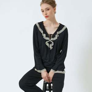 WanBao Woman <b>Long</b> <b>Sleeve</b> Cotton Custom Logo Plus Size <b>Women</b> Modal Lounge Sets for <b>Women</b> - Product Image 1