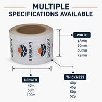 Cinta de Embalaje BOPP con Logotipo Personalizado, Cinta Adhesiva Impermeable, Cinta Washi de Una Cara Activada por Agua para Sellado de Cajas de Envío