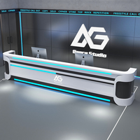 Comptoir de réception d'hôtel Esports, comptoir de bar de luxe créatif, comptoir de caisse pour KTV, billard, lounge, café internet, comptoir d'accueil en bois pour centre commercial