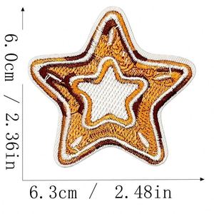 แผ่นปะติดผ้าสักหลาดปักลายรูปต้นคริสต์มาส สีน้ำตาล รูปดาวและหัวใจ รูปคนขนมปังขิง และไม้เท้าขนมหวาน สำหรับติดเสื้อผ้า กระเป๋า หมวก - Product Image 3