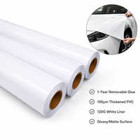 Rouleau de vinyle auto-adhésif blanc brillant amovible S3012, résistant à l'eau et écologique, pour autocollants de carrosserie automobile (usine)