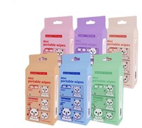 Lingettes désinfectantes pour bébé, mini, jetables, sans peluches, antibactériennes, écologiques, non parfumées, non tissées, extra douces, personnalisées