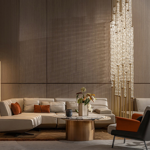 Pantalla de partición de cristal de gama alta, lámpara de pie, Vestíbulo de Hotel, escalera, recepción, área de negociación, lámpara colgante - Product Image 4