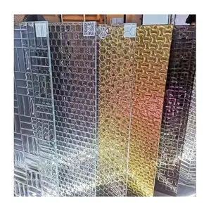 Warna/Bentuk/Tekstur Kustom Dekoratif/Pola Kiln Cast Kaca Mencair Panas Menyatu untuk Partisi Dinding/Pagar/Tangga/Lantai Mengambang