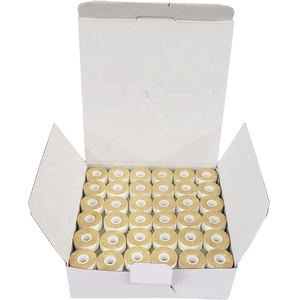 Fil à bobine Taixing écologique 100% polyester haute ténacité teint pour broderie machine 75D/2, double face papier, blanc et noir, 135 yards - Product Image 1