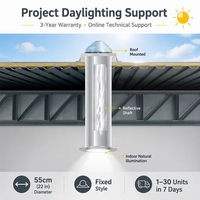 Diffuseur de plafond en polycarbonate anti-UV pour tube solaire industriel à économie d'énergie, dôme de 6000 mm de longueur, garantie 5 ans