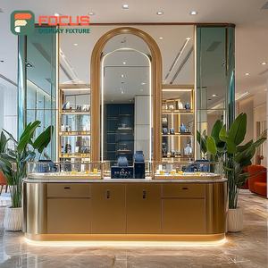 Luxury Shopping Mall Jewelry Display Cabinet Tempered Glass Panel Jewelry Shop Showcase Cabinet - Product Image 2