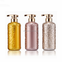 Nouvelle Arrivée Bouteille Vide Unique pour Shampooing et Soins Corporels 500ml avec Motif Floral en Relief – Emballage Cosmétique