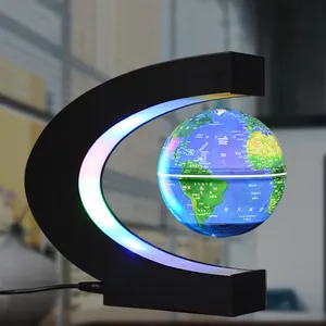 משרד בית קישוט כלי הוראה צף מגנטי מרחף העולם מגנטי אור מפת ריביטציה אור ברחבי העולם