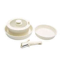 E-Top 5 pièces Poêle à frire antiadhésive forgée en aluminium personnalisé en acier inoxydable avec revêtement céramique Ensemble de casseroles pour la cuisine quotidienne à la maison
