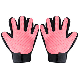Gants de toilettage en caoutchouc bleu pour l'élimination des poils d'animaux, pour chats et chiens - Product Image 2