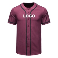 Imprimé personnalisé hommes Baseball uniforme nouveau à manches courtes col en V maillot Sportswear grande taille respirant caractéristique