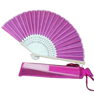 Abanicos Españoles para Boda de 21 cm - Marco de Madera con Tela Satinada, Diseño Liso en Varios Colores para Bodas - Product Image 6